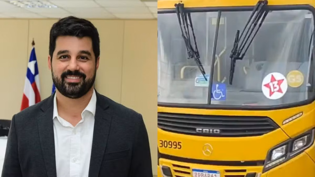 Garagem de transporte coletivo com veículos parados durante apuração sobre falta de ônibus no dia da eleição